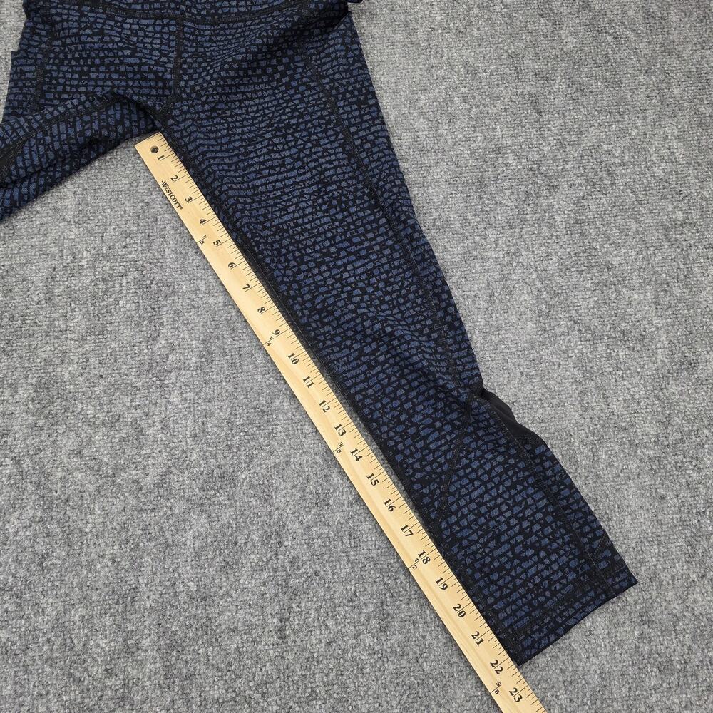 Lululemon Pants Womens 4 Blue Black Geometric Pace Rival Crop Leggings Pocket - Picture 6 of 16